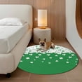 thumbnail image 2 of Saint Patrick's Day Round Area Rug 5Ft Washable Circle Rugs for Living Room Bedroom, Spring Lucky Grasses Falling Non-Slip Carpet Floor Mats Indoor Outdoor Carpet Runner Aesthetic Home Decor, 2 of 8