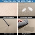 thumbnail image 4 of Beige Leather  Seat Covers Full Set Breathable Seat Protectors  Automotive Seat Covers Universal Fit for   SUVs, 4 of 6