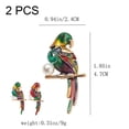 thumbnail image 3 of 2 Pcs Rhinestone Pearl Parrot Brooch Pin Animal Bird Brooches Lapel Pins Delicacy Jewelry Gifts for Birthday Anniversary Dress Accessories, 3 of 7