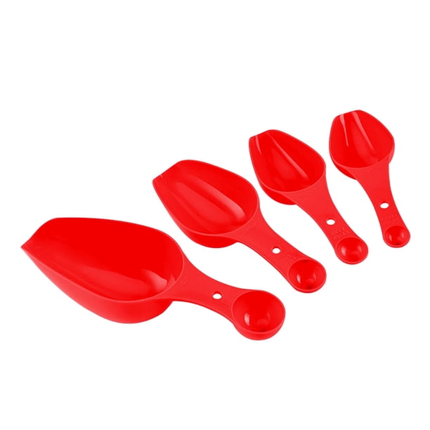 Bearachild Cucharas medidoras de cocina, 4 Uds., cucharadita, café, azúcar, cuchara para hornear pasteles, tazas medidoras de harina, utensilios de Cocina y Comedor Rojo Bearachild HA003365-03