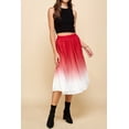 thumbnail image 5 of Made by Johnny Women's High Elastic Waist Pleated Mid A-Line Swing Skirt XXL RED_OMBRE, 5 of 6