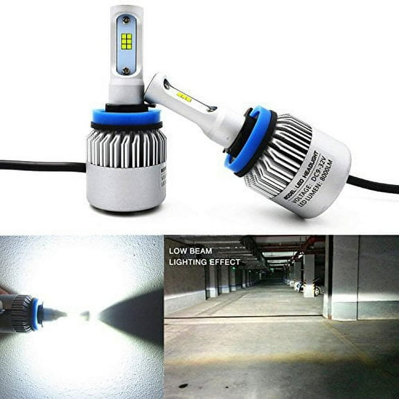Alla Lighting 8000lm Xtremely Super Bright CSP Xenon White High Power Mini H11,H8,H9,H16 LED Bulb Lamps Replacement for Headlights Foglights