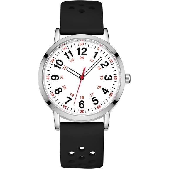 Nurse Watches for , Students, Professionals,Doctors,with Variety Colors,Second Hand and 24 Hour,Soft Breathable Colour Band.Easy to Read Watch.