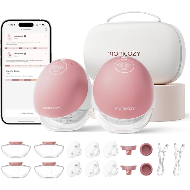 Extractor de Leche Momcozy M9 Portátil y Sin Manos 2 Paquetes