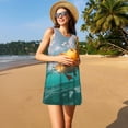 thumbnail image 3 of Balery Underwater Swimming Duck Vestidos de verano para mujer con estampado: vestido holgado sin mangas, vestido playero informal y cómodo para días calurosos., 3 of 7
