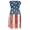 thumbnail image 5 of Patriotic Independence Day Bandeau Dress for Women, Festive Sleeveless Summer Dress with American Flag Print, Breathable Beachwear for Poolside Vacations,Sky Blue L, 5 of 5