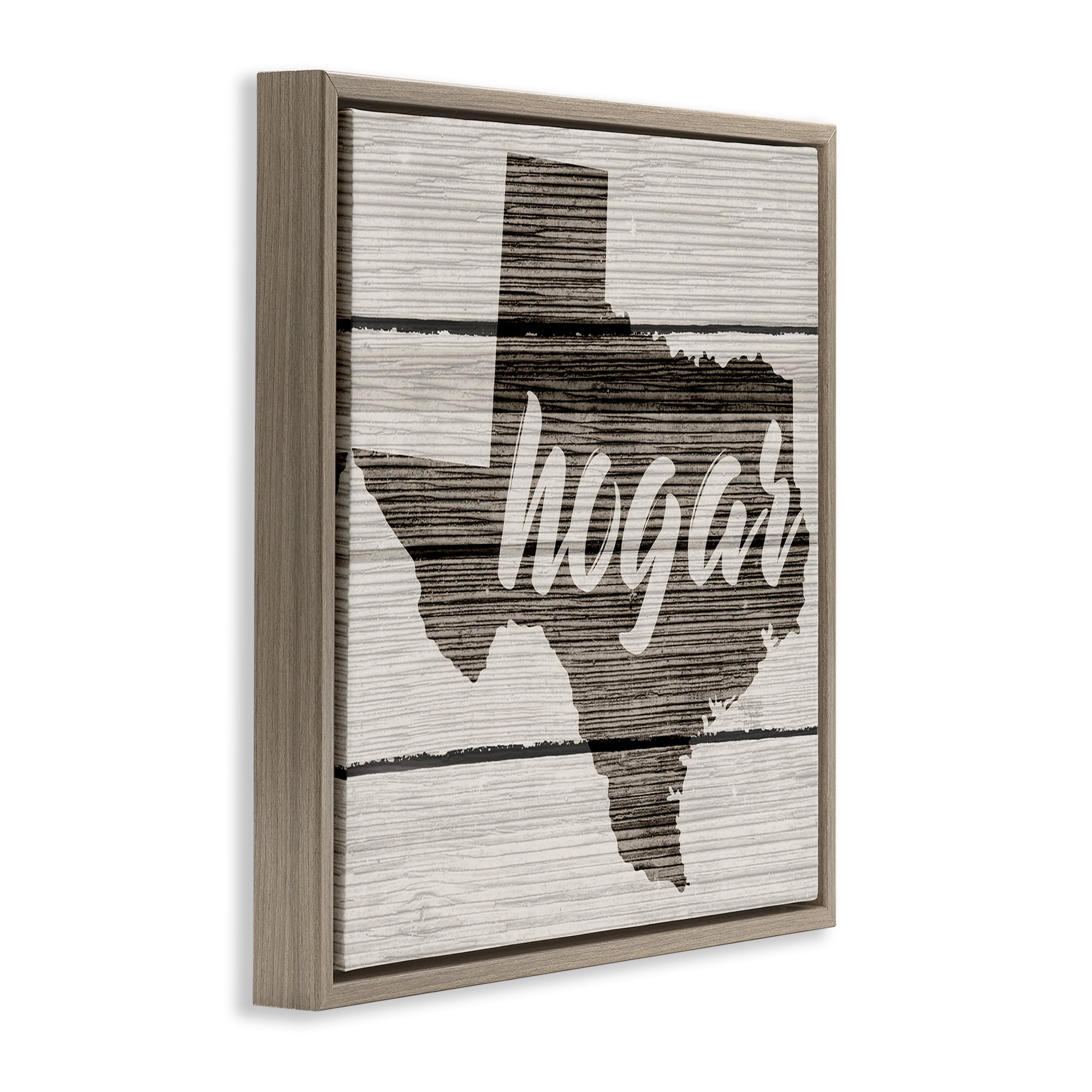 Stupell Industries Hogar Estado de Texas U.S. States and Territories Painting Brown Floater Framed Art Print Wall Art, 18 x 18