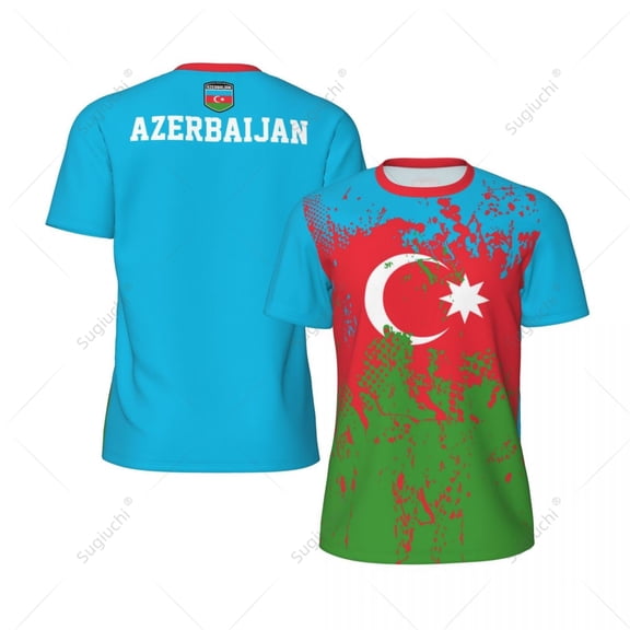 Exclusive design Azerbaijan Flag Grain 3D Printed Men For Running Bike Soccer Tennis Fitness Sports tshirt Mesh Fans T-shirt