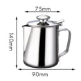 thumbnail image 2 of Jarra que hace espuma de leche de acero inoxidable de 600 ml con tapa para café expreso, 2 of 5
