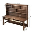 thumbnail image 7 of BALANBO Solid Wood Kids Desk with Hutch and Shelves, Study Computer Desk with Drawers, Extra Large Two Person Study Desk Writing Table, Student Media Desk with Bookshelf for Bedroom,Study Room,Walnut, 7 of 7