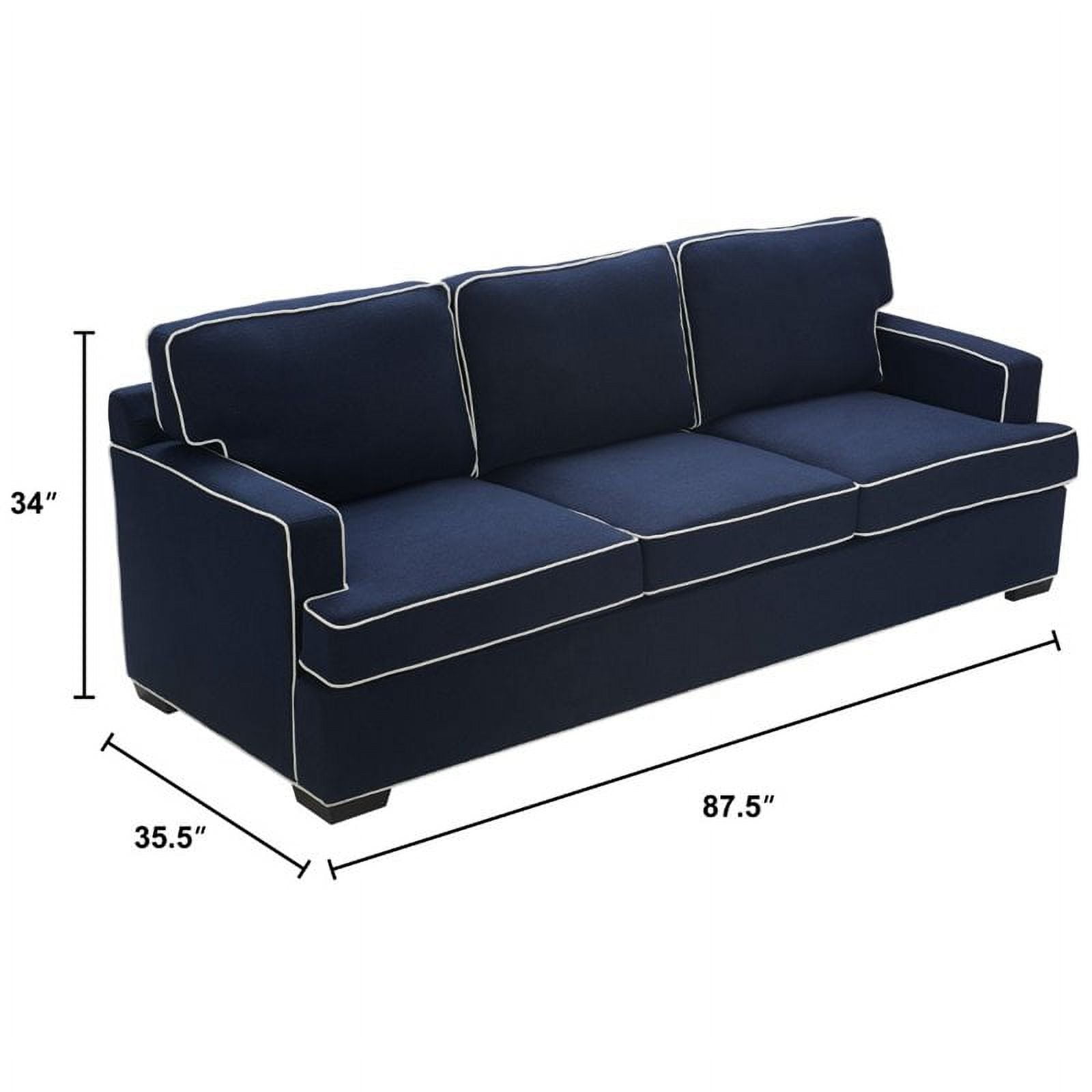 Navy blue sectional with white piping deals