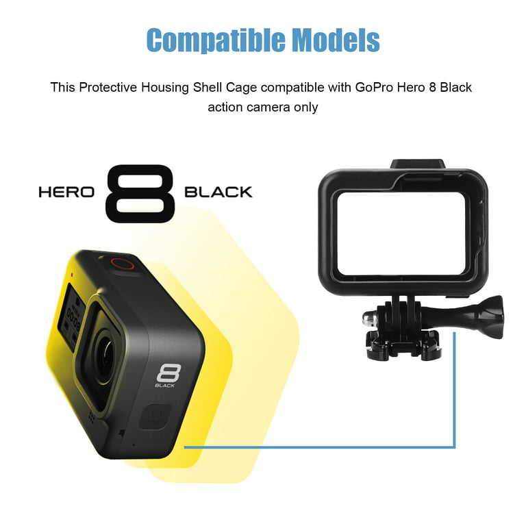 TSV Frame Mount Housing Case Fit for GoPro Hero 7, 6, 5, Hero (2018),  Protective Case with Accessories Quick Pull Movable Socket and Screw,  Compatible with GoPro Hero 7, 6, 5, Hero 2018 Cameras 