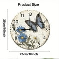 thumbnail image 2 of ZXCXRQFa Clock Rustic Daisy Butterflies Wall Clock Vintage Battery Operated Silent Non Ticking Round Wooden Wall Clocks Decorative for Kitchen Living Room Bedroom Office Garden Outdoor 10 Inch, 2 of 7