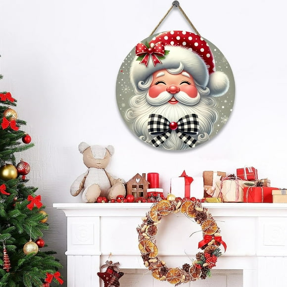 Meitianfacai Christmas Decorations Clearance Beautiful Holiday Themed Wooden Christmas Sign With Elegant Picture And Festive Decorations Ideal For Adding Warmth And Cheer To Your Holiday Decor Style