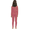 thumbnail image 3 of Girls Cotton Blend Waffle Knit Thermal Top & Bottom Underwear Set, Fuchsia, Large, 3 of 4