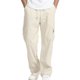 thumbnail image 1 of Ceisia Men's Gift Loose Straight-leg Corduroy Texture Cargo Pants Mid-Rise Elastic Drawstring Waist Nylon Spandex Pants, 1 of 4