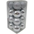 thumbnail image 1 of 16 Pack 30mm Plastic Ornaments - Silver, 1 of 1