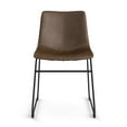 thumbnail image 2 of Petra Vegan Leather Side Chairs with Black Legs (Set of 2) Dark Brown / Black Legs, 2 of 5