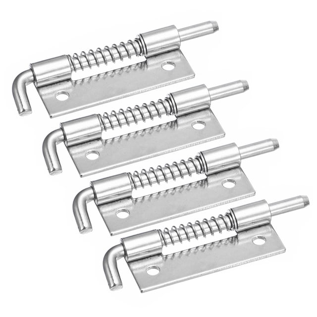 Unique Bargains Spring Loaded Latch Pin, 4 Pack 3.46' - 304 Stainless Steel Spring Latch, Right-Handed with Hole (Silver)