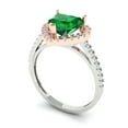 thumbnail image 2 of Clara Pucci 14K White/Rose Gold 2.29ct Emerald Halo Ring for Women, 2 of 8