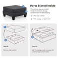 thumbnail image 6 of Furniture of America Fayen Modern Chenille Fabric Storage Ottoman, Black, 6 of 13