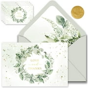 Gooji 4x6 Greenery Thank You Cards with Envelopes (Bulk 20-Pack) Bridal Shower Thank You Cards with Envelopes | Birthday Party, Baby Shower, Weddings, Greeting, Blank Notes, Small Business