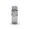 thumbnail image 2 of MINISTER Titanium Ring with Raised Hammered Finish and Polished Step Edges - 8mm, 2 of 3