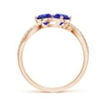thumbnail image 2 of ANGARA Natural Round 1 ct Tanzanite Two Stone Bypass Ring with Diamonds in 14K Rose Gold for Women (Size-5mm) | December Birthstone, Anniversary, Jewelry Gift for Women | Natural Tanzanite Ring, 2 of 12