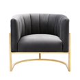 thumbnail image 4 of TOV Furniture Magnolia 16.5" Chaise d'Appoint en Velours Transitionnel Gris/or, 4 of 7