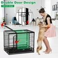 thumbnail image 3 of Dkelincs 48 inch Heavy Duty Dog Crate Large XXL Dog Cage and Kennel with Double Doors Easy to Clean Metal Wire Crates Pet Animal Segregation Cage Crate with Plastic Tray & Wheels for Dog Training, 3 of 8