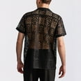 thumbnail image 6 of Mens Floral Lace Shirt See Through Casual Button Down Shirts, 6 of 9
