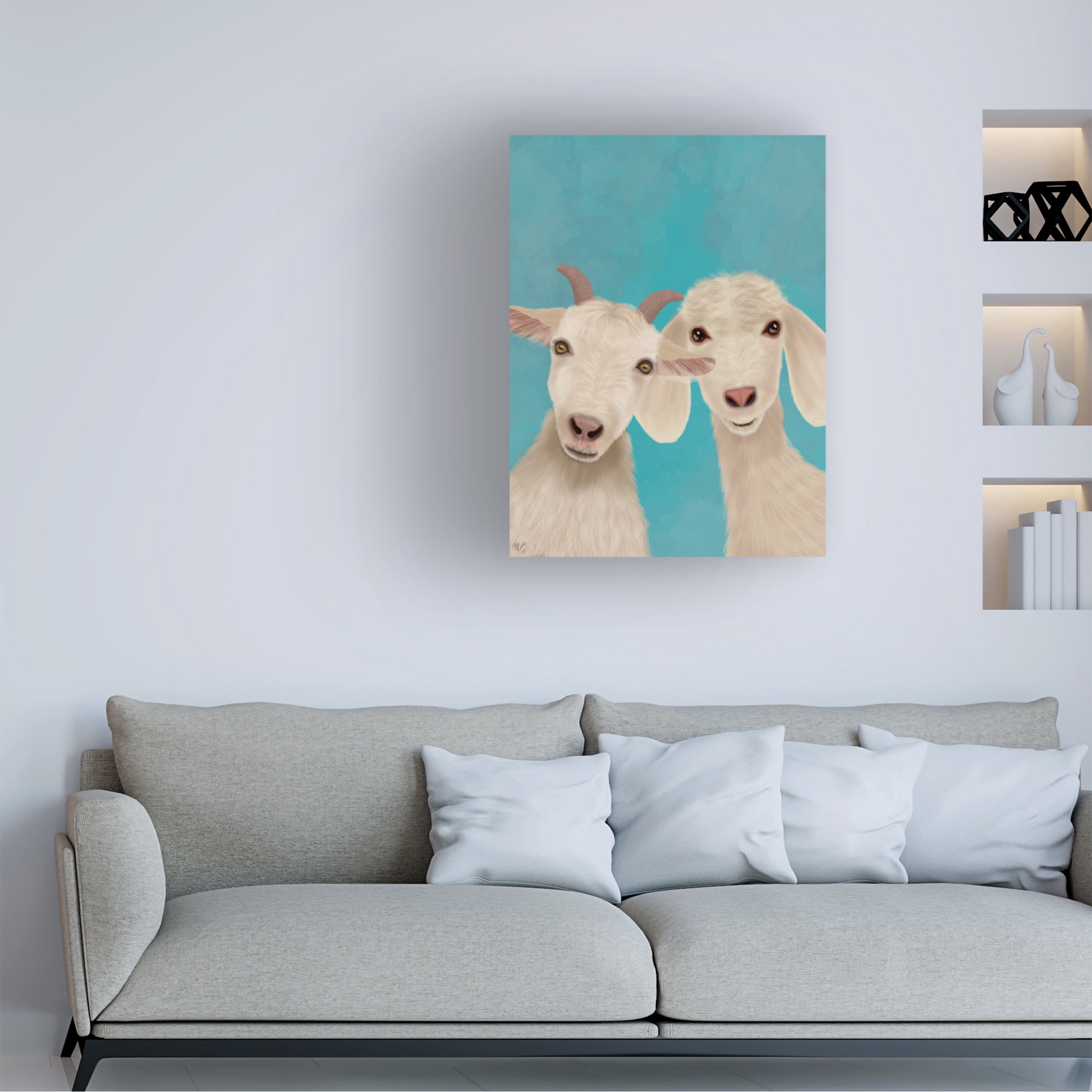 Fab Funky 'Goat Duo Looking at You' Canvas Art