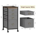 thumbnail image 5 of Modern File Cabinet for Home Office, 4 Drawer Cabinet for Printer with Wheels, Printer Stand Furniture, Metal Frame,150 lbs Capacity, Dark Gray, 5 of 8