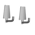 thumbnail image 2 of Kraoden Trapezoidal Traceless Adhesive Hook, Stainless Steel Wall Mounted Clothes Rack, Kitchen & Bathroom Organizer, 2-Pack with No Nail Glue, 2 of 6