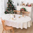 thumbnail image 3 of Christmas Tablecloth Oval 60 X 84 Inch, Snowflake Christmas Table Cloth for Winter, Gold Christmas Tablecloths, Christmas Table Cover for Table, Kitchen, Dining, Holiday, 3 of 5