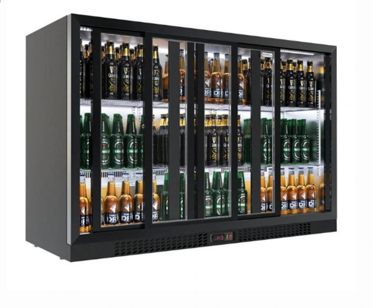 Cooler Deppot 53in Beverage Cooler, Commercial Counter Height Refrigerator, 11.3 Cu.Ft, 3 Glass Door, 441 Cans Capacity