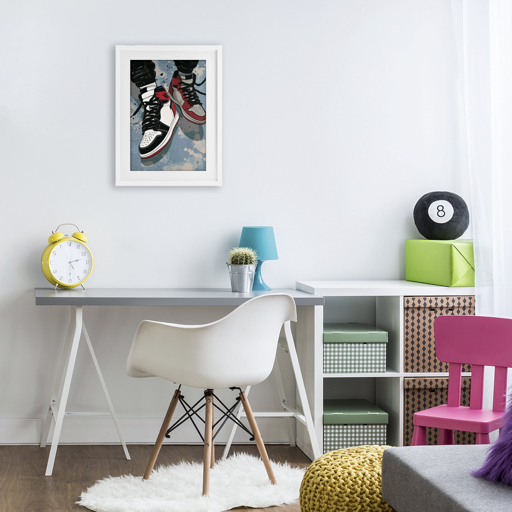 Stupell Industries Casual Streetwear Sneakers White Framed Print Under Glass, design by Ray Powers