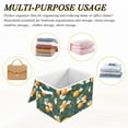 thumbnail image 6 of Yayeee Collapsible Cube Storage Bin with Lid Fabric Closet Decorative Basket with Handles, Green Floral Orange, 6 of 7