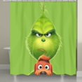 thumbnail image 1 of Mini Grinch Ornaments Grinch Ornaments Grinch Christmas Decorations Non Slip Toilet Polyester Cover Mat Set Bathroom Shower Curtain, 1 of 5