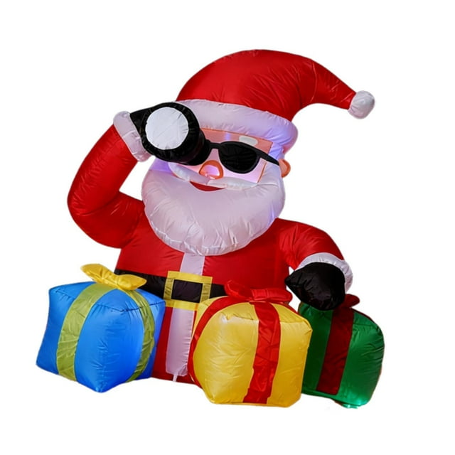 Adorno navideño inflable de Papá con luz. Decoración navideña creativa y original para jardín o interior.
