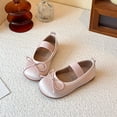 thumbnail image 5 of FINALGANG KIds Girls Elastic Strap Front Tiny Bow Satin Mary Jane Shoes Soft Flat Sole Lightweight Princess Daily Party Dress Shoes Lovely Shoes 6-6.5 Years, 5 of 7