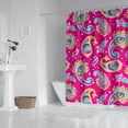 thumbnail image 3 of Chic Floral Shower Curtain - Artistic Paisley Pattern in Bohemian Vintage Style, Quick-Drying Fabric, 72x84 Inches, 3 of 5