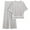 Grey, variant on MINTREUS Women's Cotton 2-Piece Loungewear Short-Sleeve Round-Neck Pullover Top Wide-Leg Pants Women's PJ Casual Set