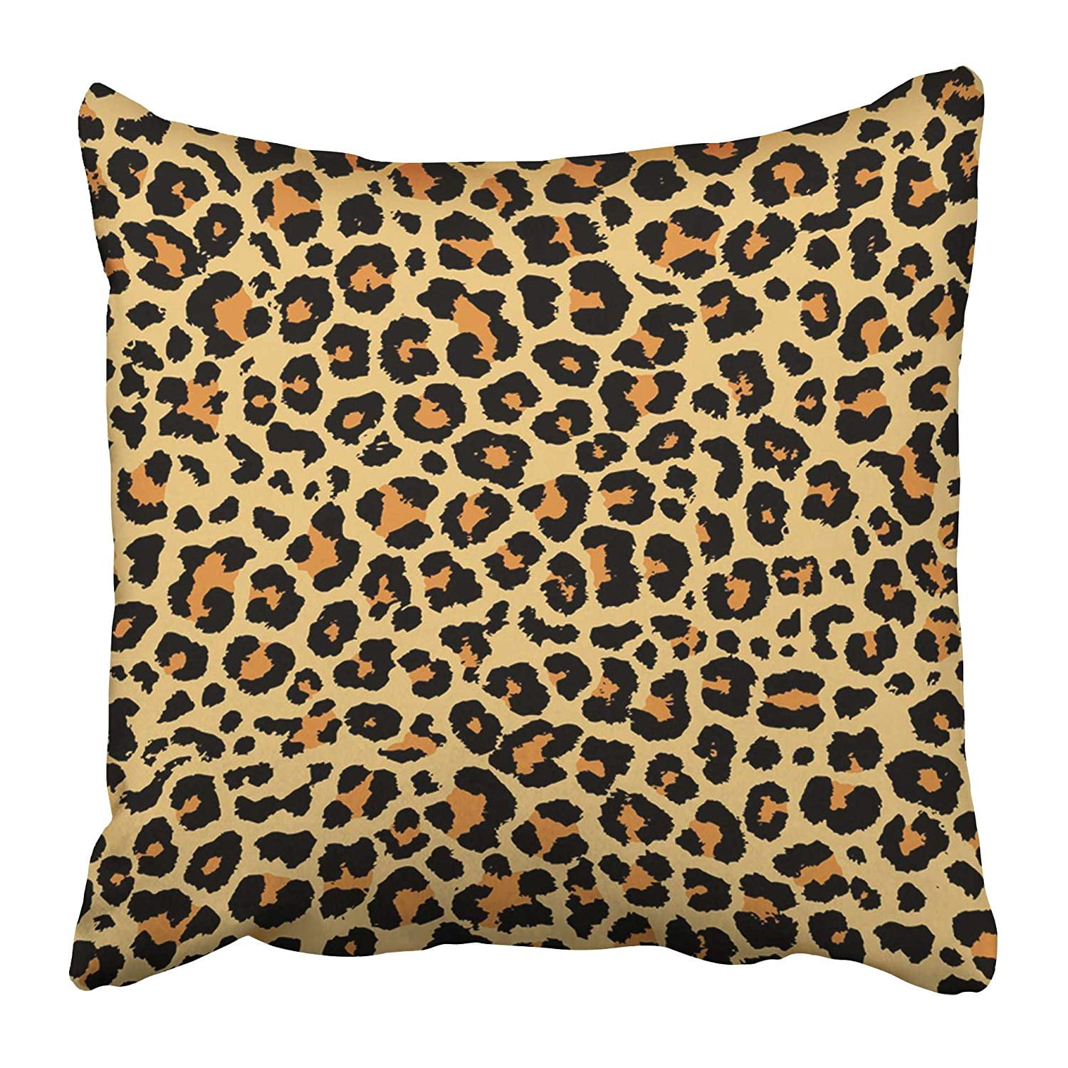 Multicolor Black and Yellow Decorations Black and Yellow Leopard Print Cheetah Animal Pattern Throw Pillow 18x18 