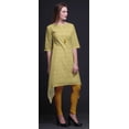 thumbnail image 5 of Bimba Gold Monstera Leaves Printed Asymmetrical Kurti Tops For Women Indian Summer Dress Tunic Large, 5 of 6