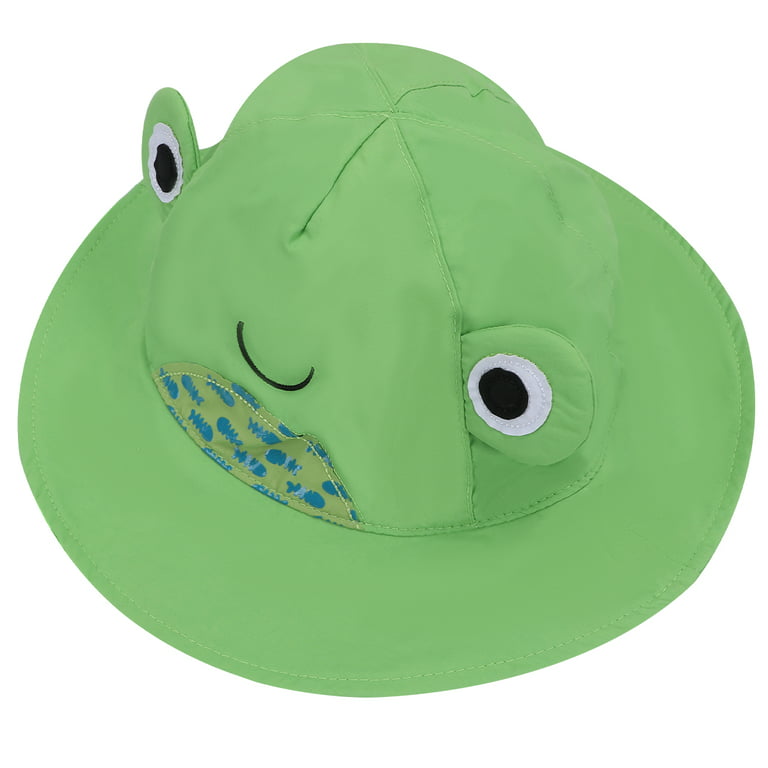 Nuolux 1pc Outdoor Hat Sun-proof Cartoon Sun Blocking Hat for Children (Green Frog, 50cm / 19.68inches Head circumferenceSuitable for, Kids Unisex