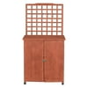 Leisure Season Wood Potting Table with Cabinets - Brown