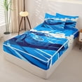 thumbnail image 2 of Castle Fairy Racing Style Blue Sports Car Zipper Twin Comforter Sets with Fitted Sheet and 2 Pillowcases for Boys,Dynamic Splash Art Zipper Bedding Set,Vibrant Blue,4-Piece,Navy Blue Reversible, 2 of 6