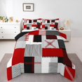 thumbnail image 1 of Erosebridal Patchwork Rectangle Bedding Sets Full with Comforter,Geometry Stripe Duvet Insert,Abstract Artwork Decor,Reversible,Ultra Soft,3pcs, 1 of 7