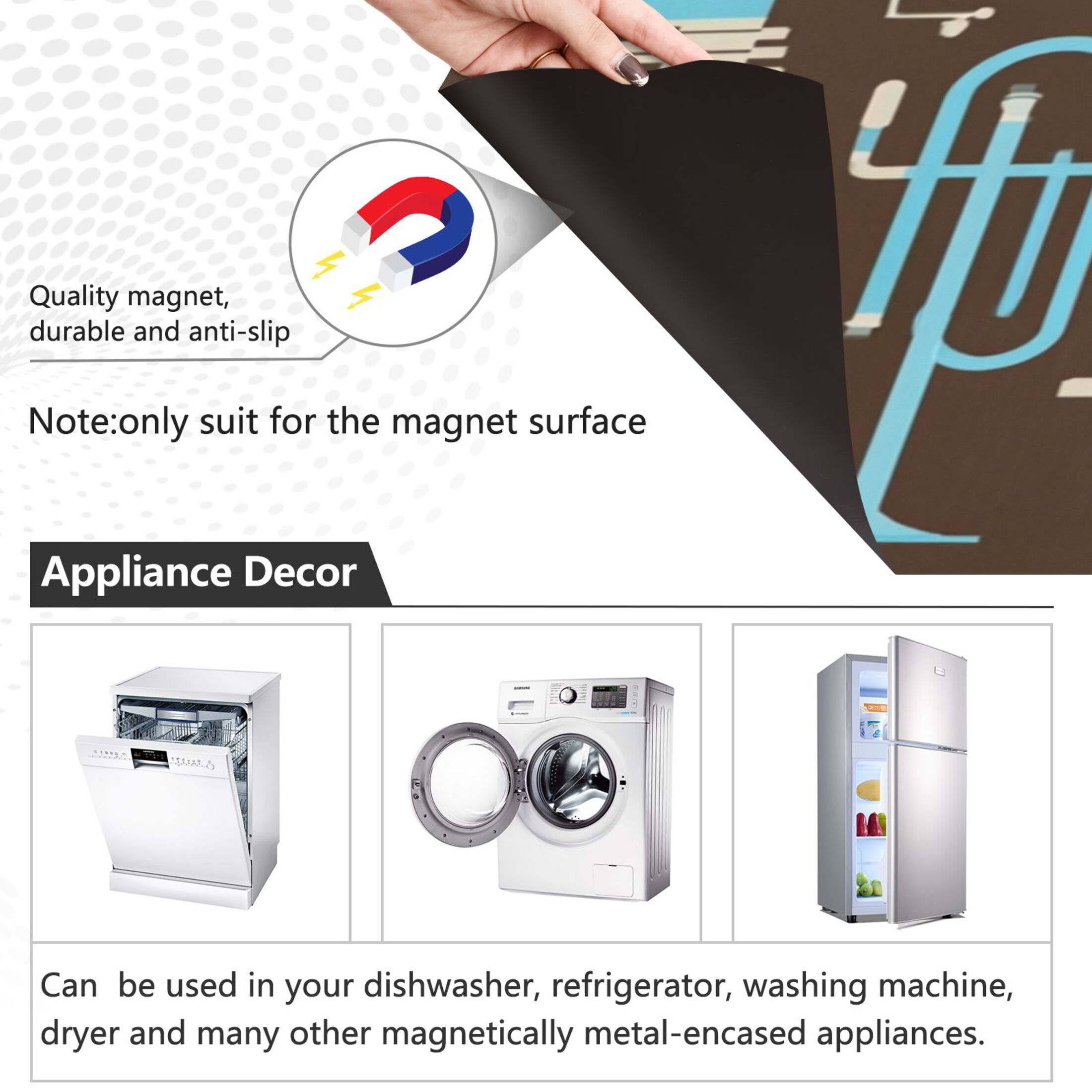 IAUYY Magnetic decorative sticker - 23x26 Inch PVC Refrigerator Decorative Cover, Removable DIY Art for Kitchen Appliances Abstract Pattern Arrangement